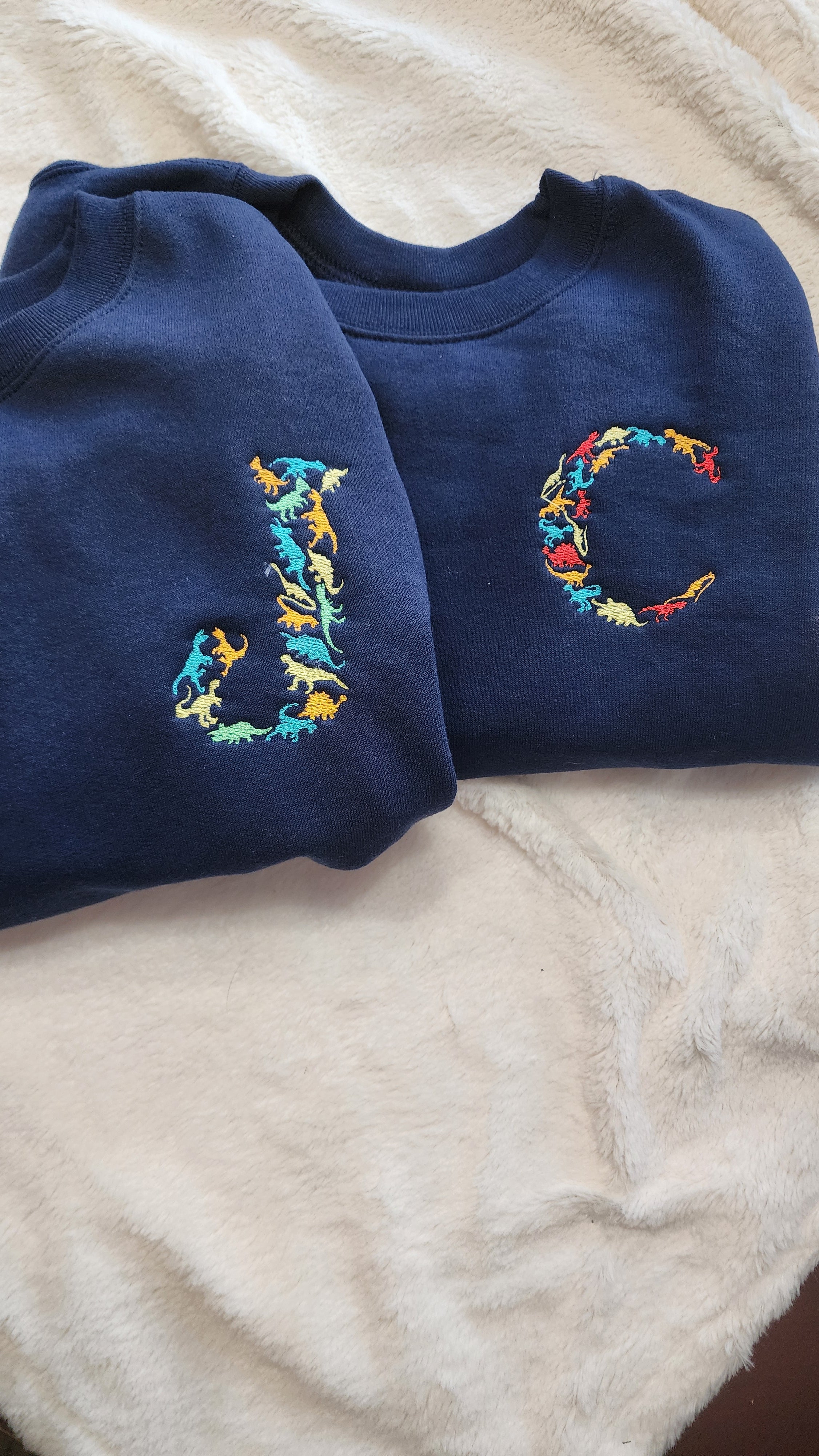 Kids Dino Initial Crewneck